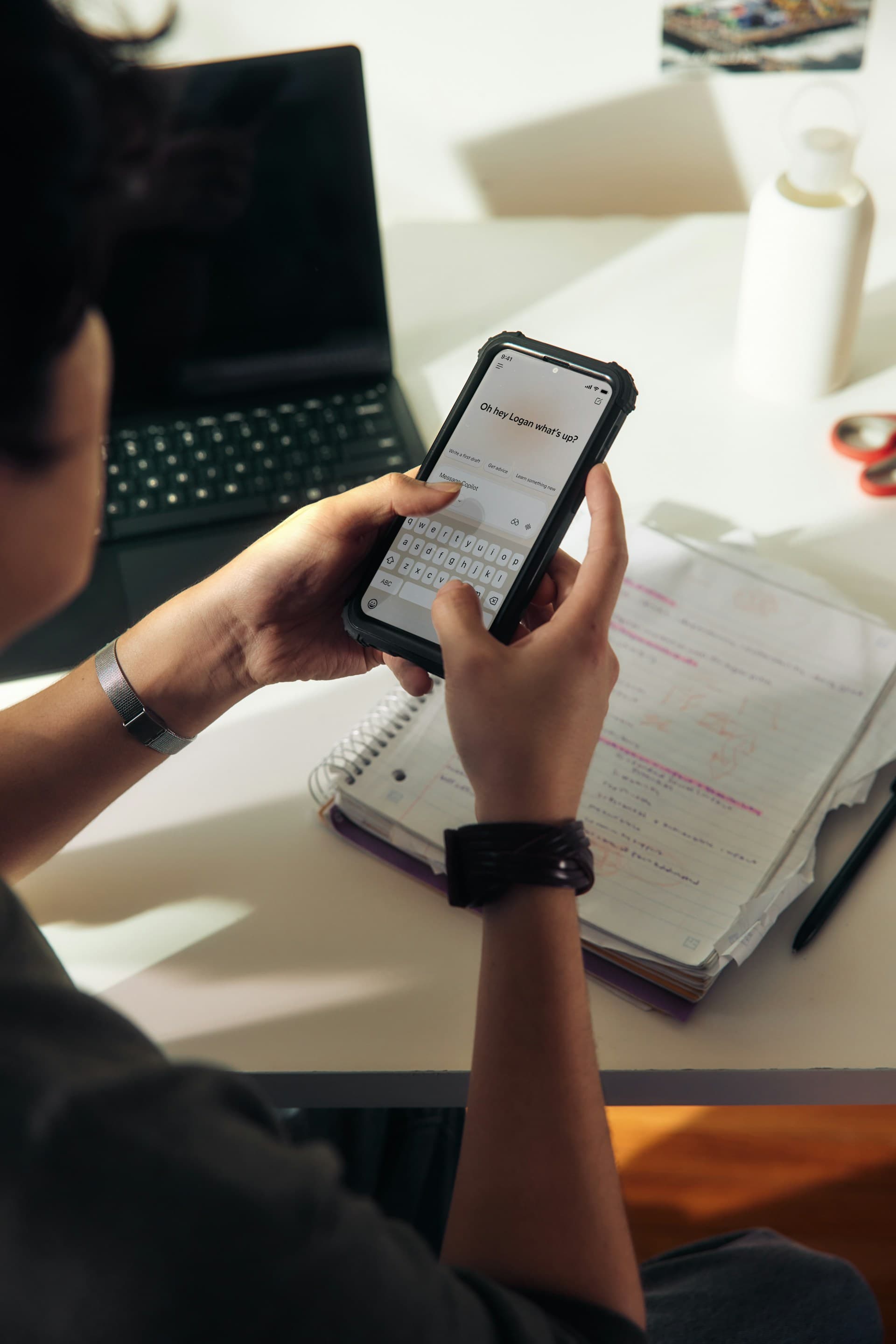 Person working with an AI-enabled digital product