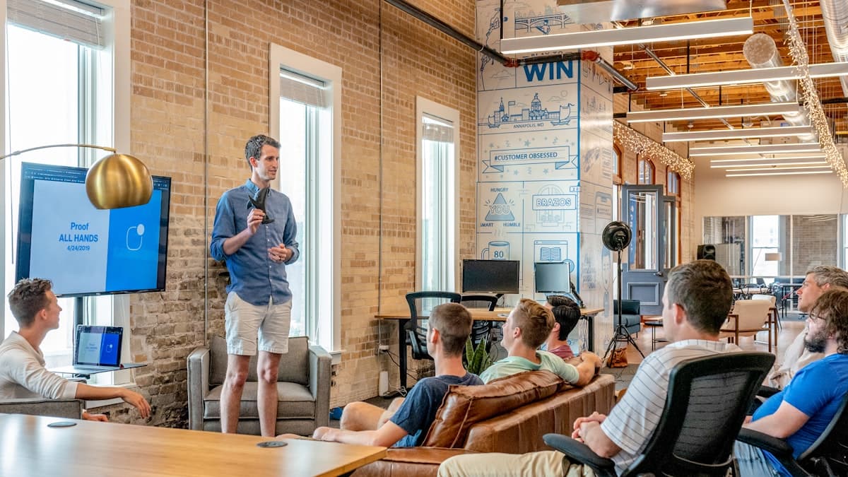 Software team collaborating on an ongoing product