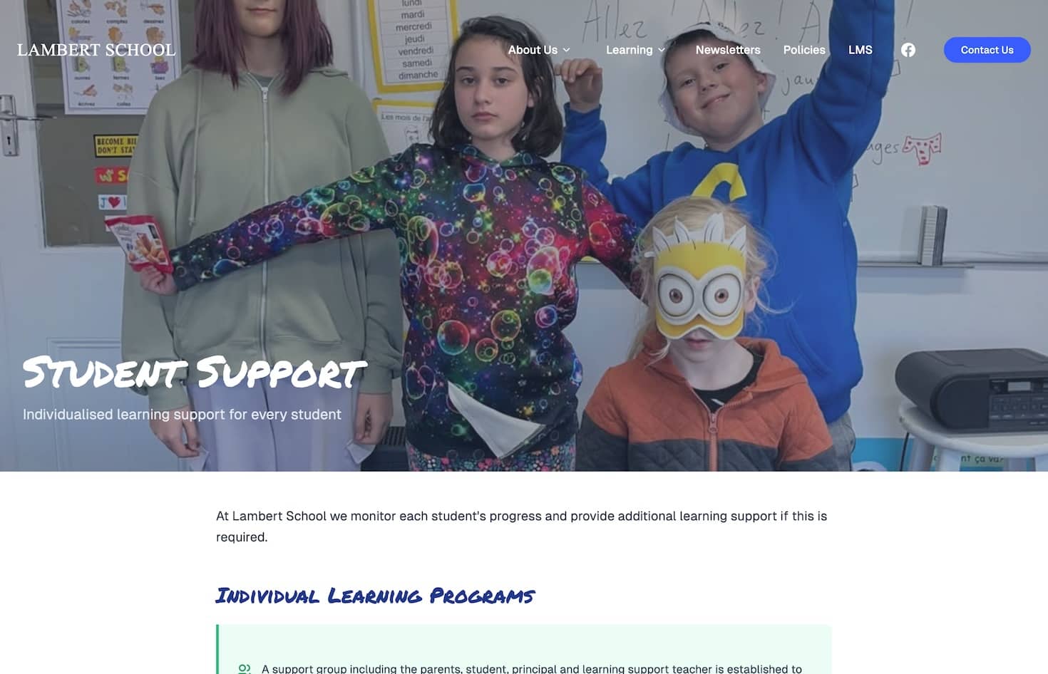 Lambert School Support Section